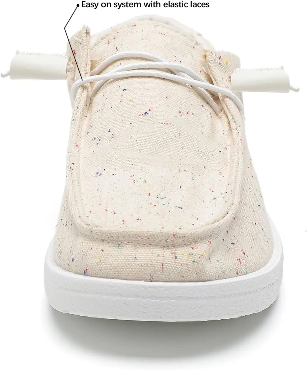 Betrue Women's Lightweight Boat Shoes, Breathable Canvas Loafers for Casual Users, Slip-On Deck Shoes for Everyday Consumers