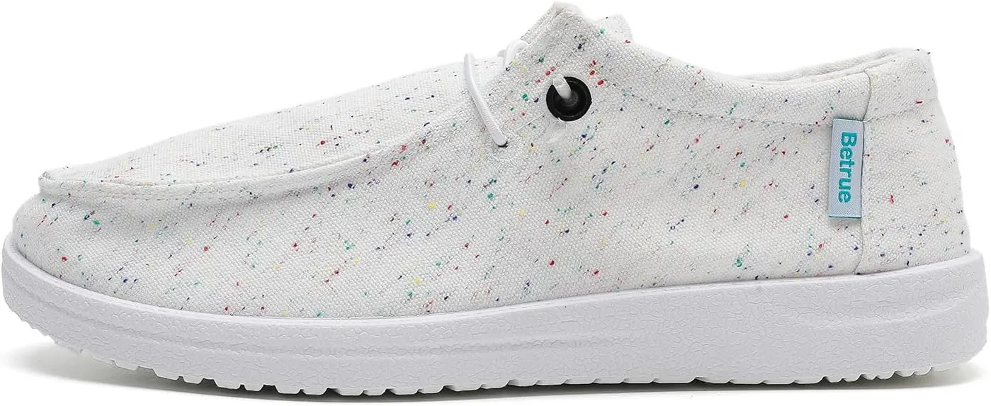 Betrue Women's Lightweight Boat Shoes, Breathable Canvas Loafers for Casual Users, Slip-On Deck Shoes for Everyday Consumers