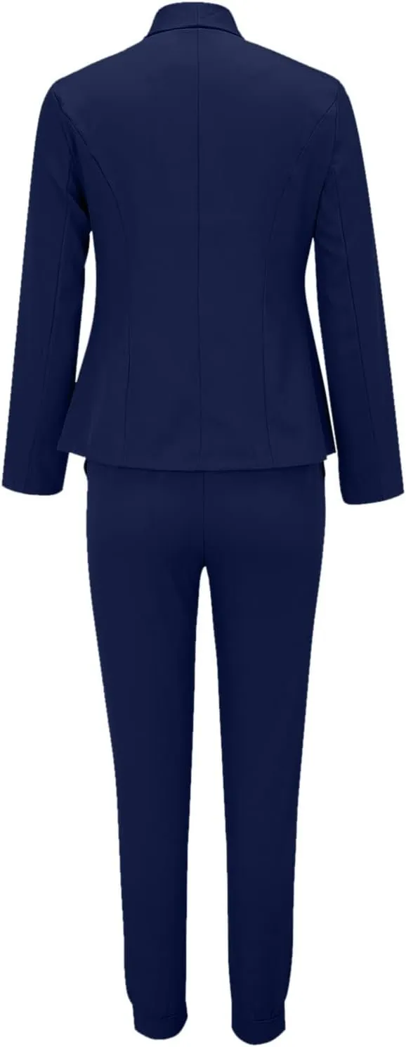 Blazer Sets Women 2 Piece Outfits Trendy 2024 Open Front Blazer And Pant Set Business Casual Office Work Suits