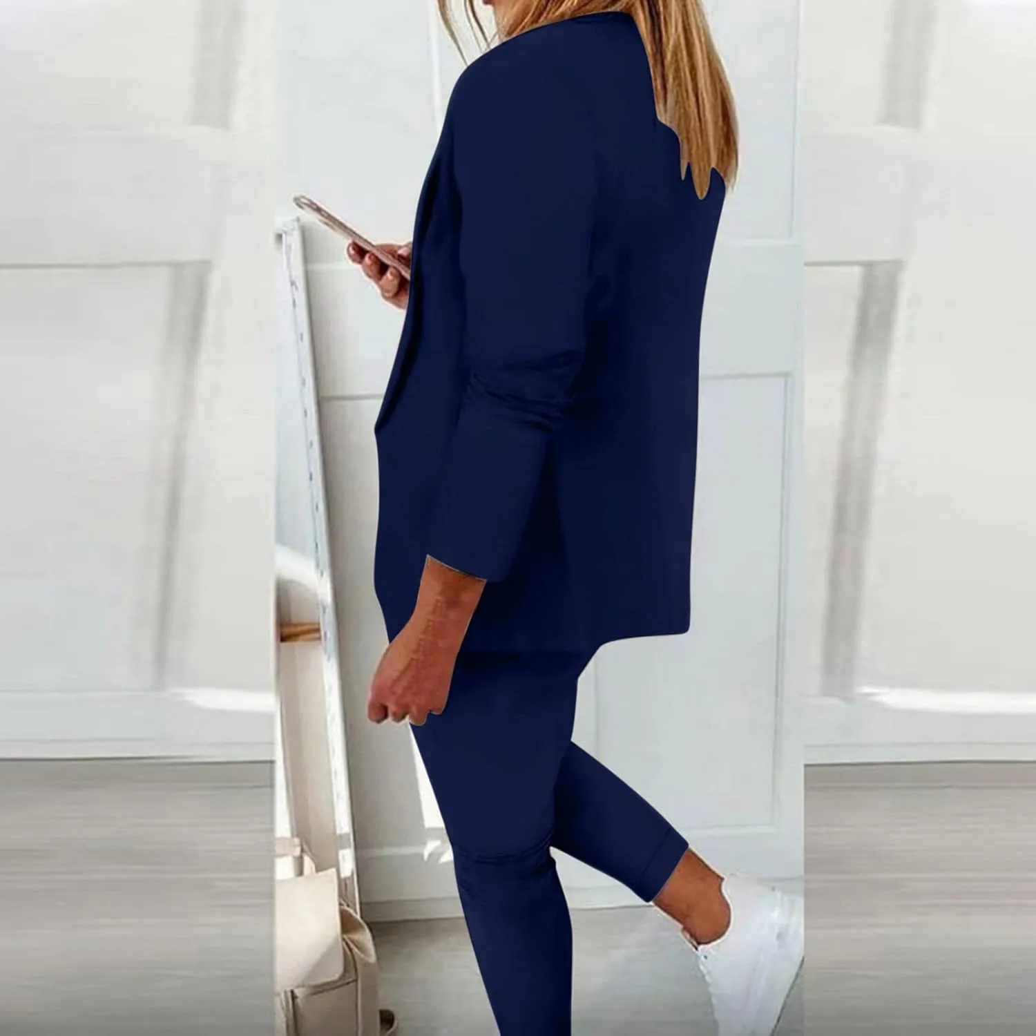 Blazer Sets Women 2 Piece Outfits Trendy 2024 Open Front Blazer And Pant Set Business Casual Office Work Suits