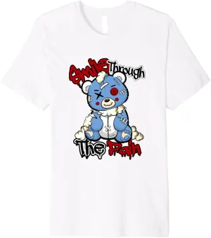 Blue Broken Teddy Bear Urban Streetwear Sneaker Match Premium T-Shirt
