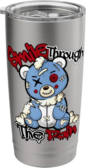 Blue Broken Teddy Bear Urban Streetwear Sneaker Match Stainless Steel Insulated Tumbler