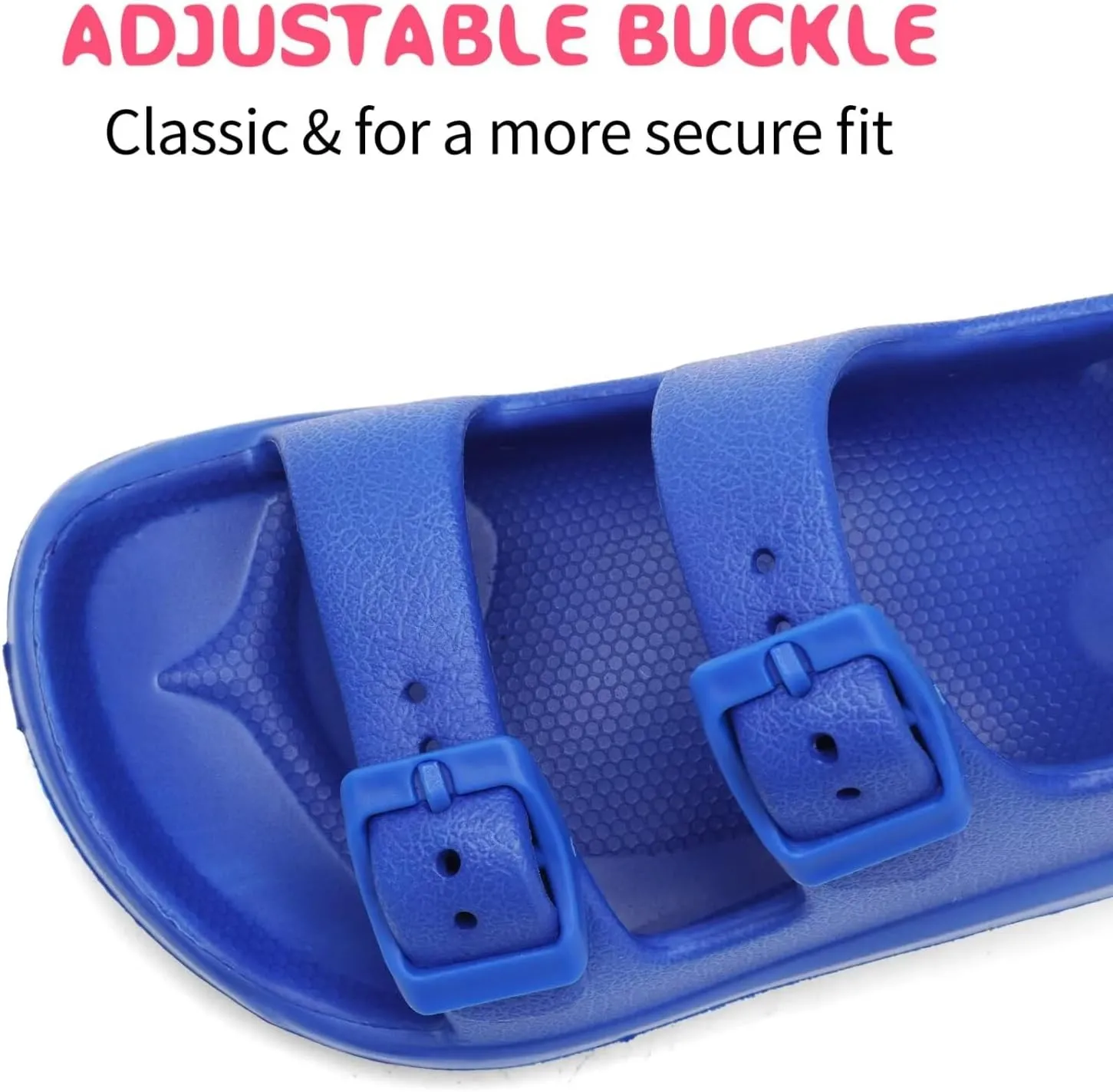 Boys Girls Toddler Little Kid Sandals Buckle Adjustable Water Sandal With Hook Loop Back Strap(Toddler 5-Little Kid 12)