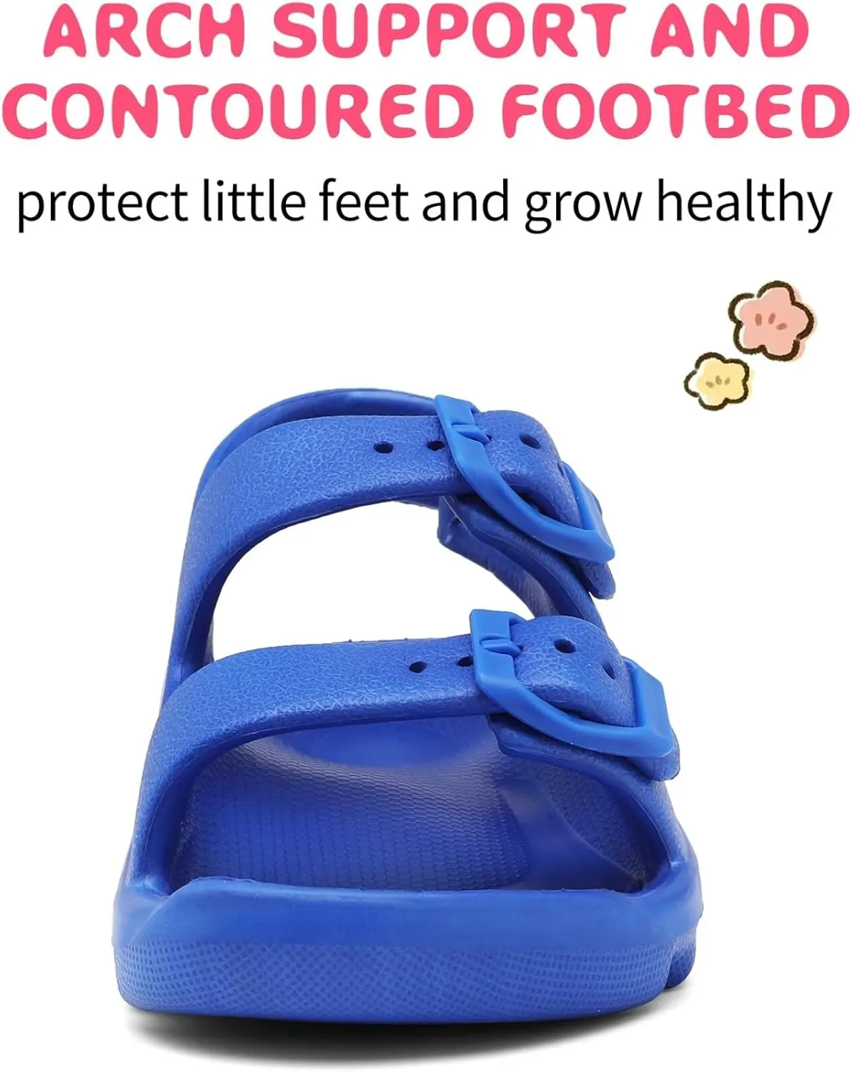 Boys Girls Toddler Little Kid Sandals Buckle Adjustable Water Sandal With Hook Loop Back Strap(Toddler 5-Little Kid 12)