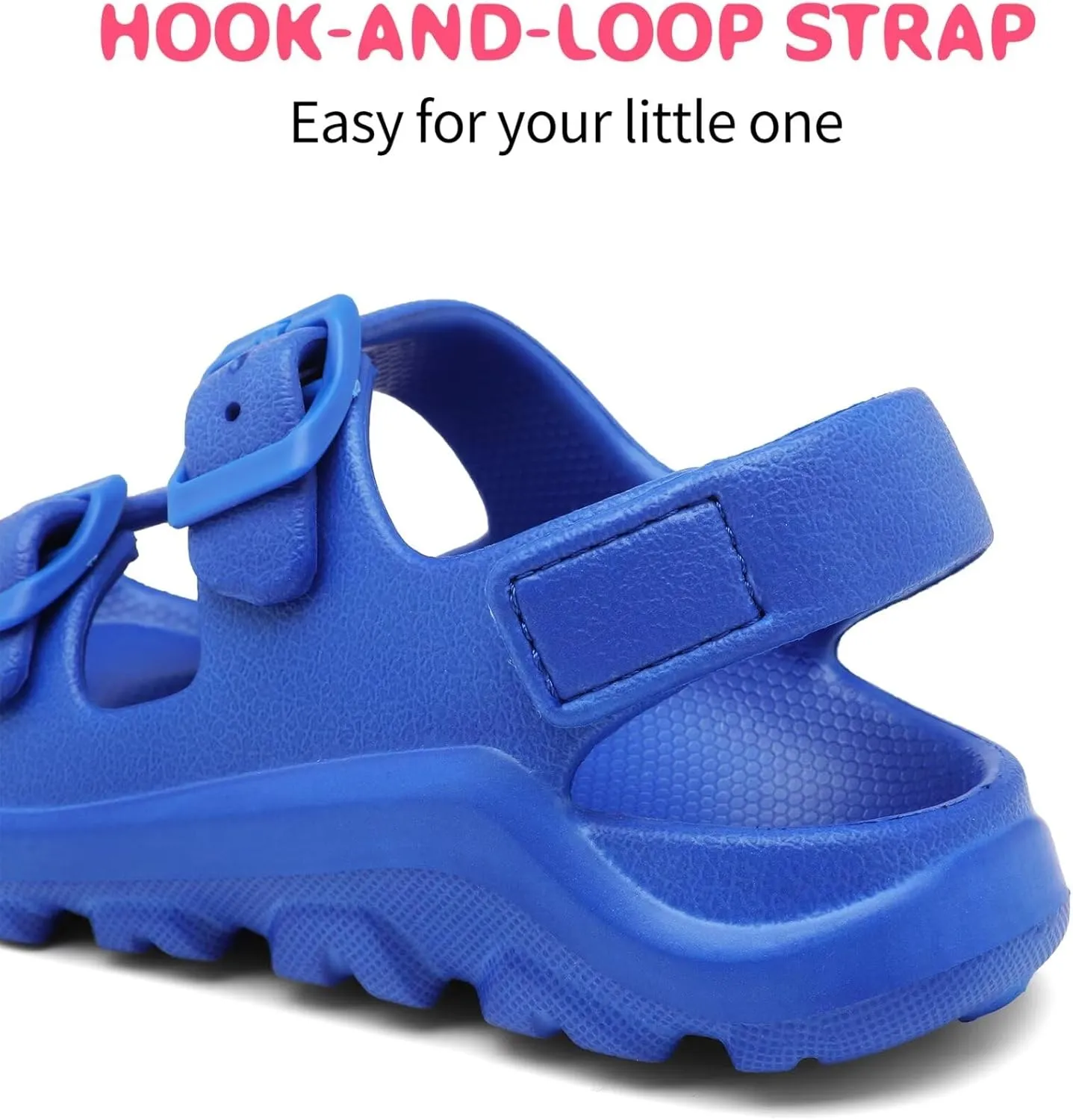 Boys Girls Toddler Little Kid Sandals Buckle Adjustable Water Sandal With Hook Loop Back Strap(Toddler 5-Little Kid 12)