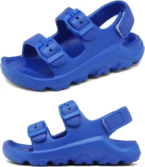 Boys Girls Toddler Little Kid Sandals Buckle Adjustable Water Sandal With Hook Loop Back Strap(Toddler 5-Little Kid 12)