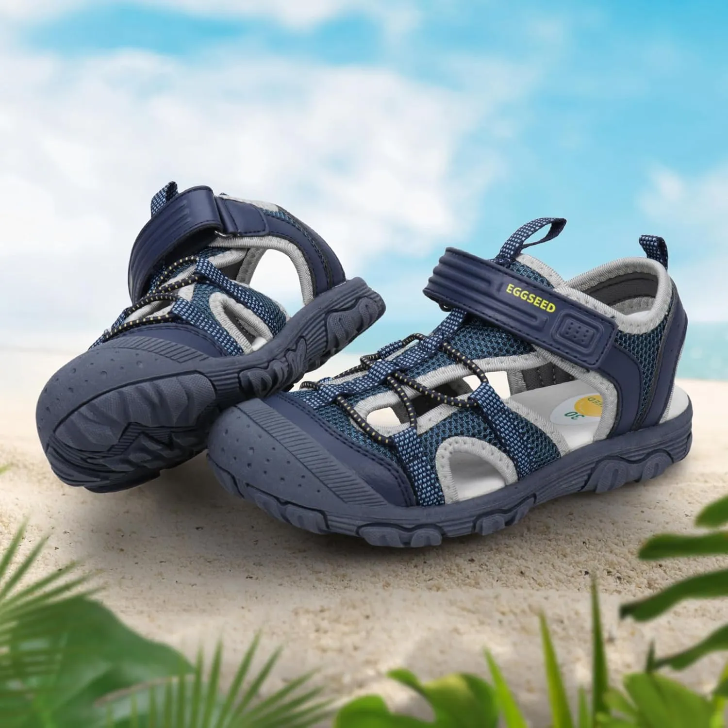 Boys Sport Sandals Summer Closed Toe Hook Loop Outdoor Athletic Walking Shoes (Toddler/Little Kid/Big Kid)