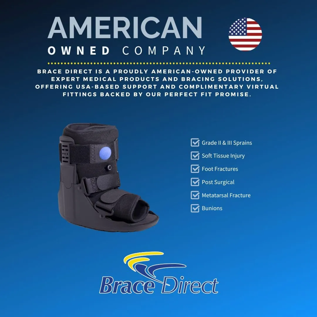 Brace Direct Short Air Walker CAM Fracture Boot – Medical Walking Boot for Foot & Ankle Fractures, Sprains, Injury Stabilization, Size S (US Shoe Men 4.5-7 / Women 6-8)