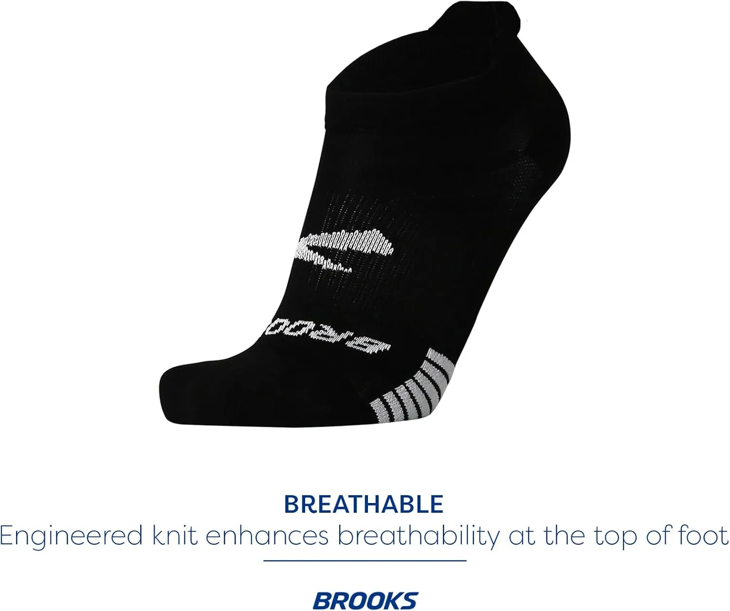 Brooks Ghost Lite No Show Socks I Performance Running, Comfort Fit with Arch Support for Men & Women (2-Pack Set)