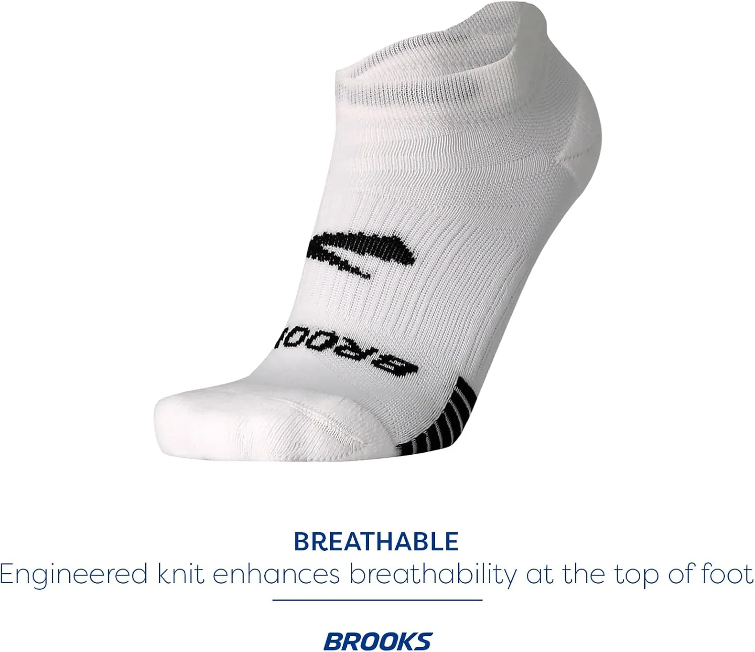 Brooks Ghost Lite No Show Socks I Performance Running, Comfort Fit with Arch Support for Men & Women (2-Pack Set)