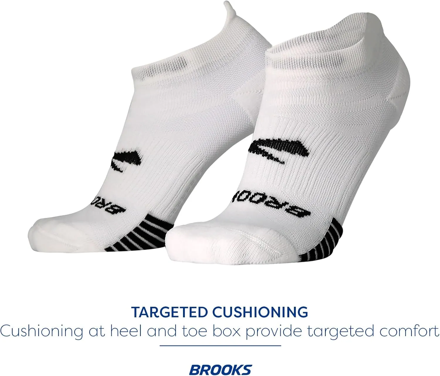 Brooks Ghost Lite No Show Socks I Performance Running, Comfort Fit with Arch Support for Men & Women (2-Pack Set)