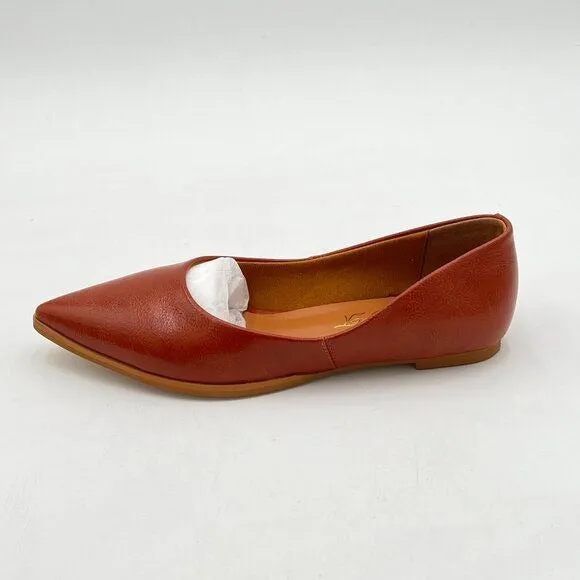 Brown Women's Wide Width Slip On Low Block Stripped Heel Pointed Toe Loafer Shoe