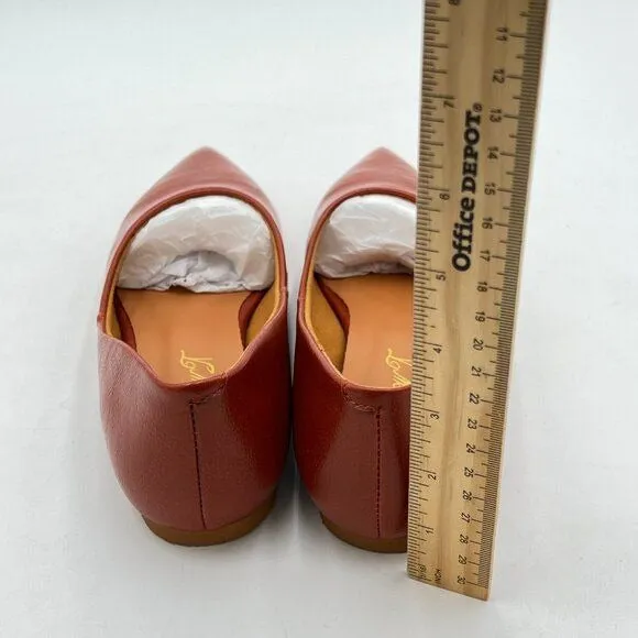 Brown Women's Wide Width Slip On Low Block Stripped Heel Pointed Toe Loafer Shoe