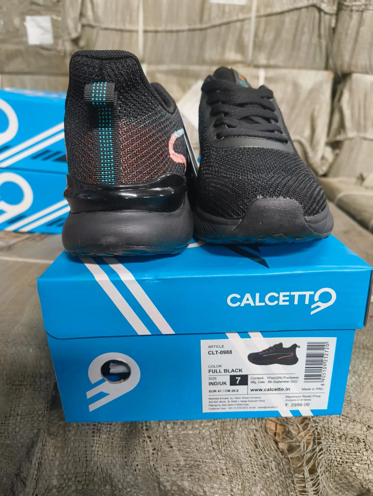 Calcetto Lightweight Lifstyle Men'S Running Sports Shoes CLT-0988 FULL BLACK