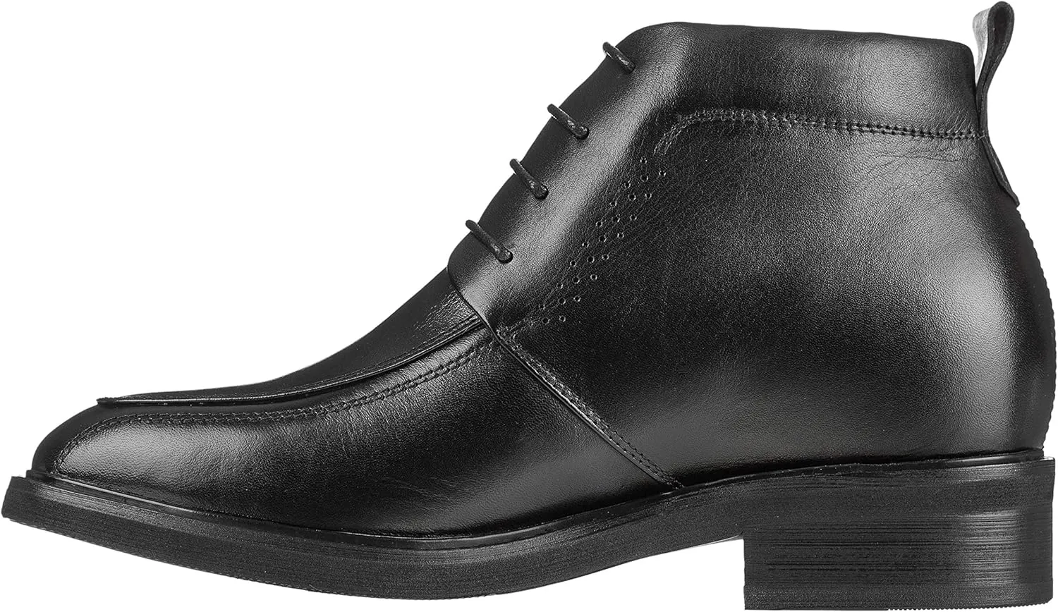 Calden Men's Invisible Height Increasing Elevator Shoes - Black Leather Lace-up Dress Formal Ankle Boots - 3 Inches Taller - K28801 - Size 12 D(M) US