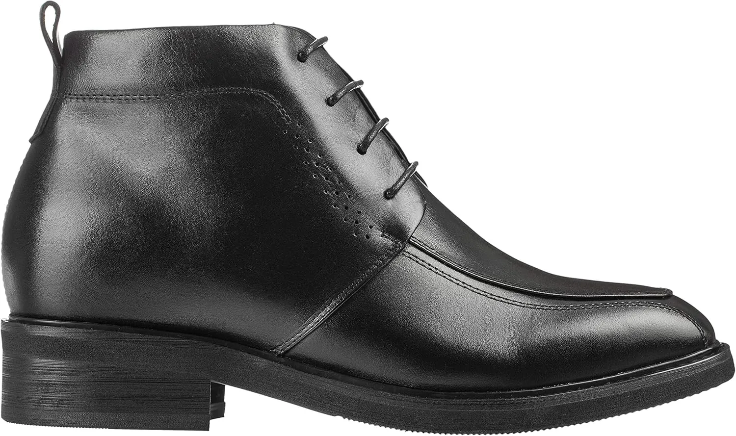 Calden Men's Invisible Height Increasing Elevator Shoes - Black Leather Lace-up Dress Formal Ankle Boots - 3 Inches Taller - K28801 - Size 12 D(M) US