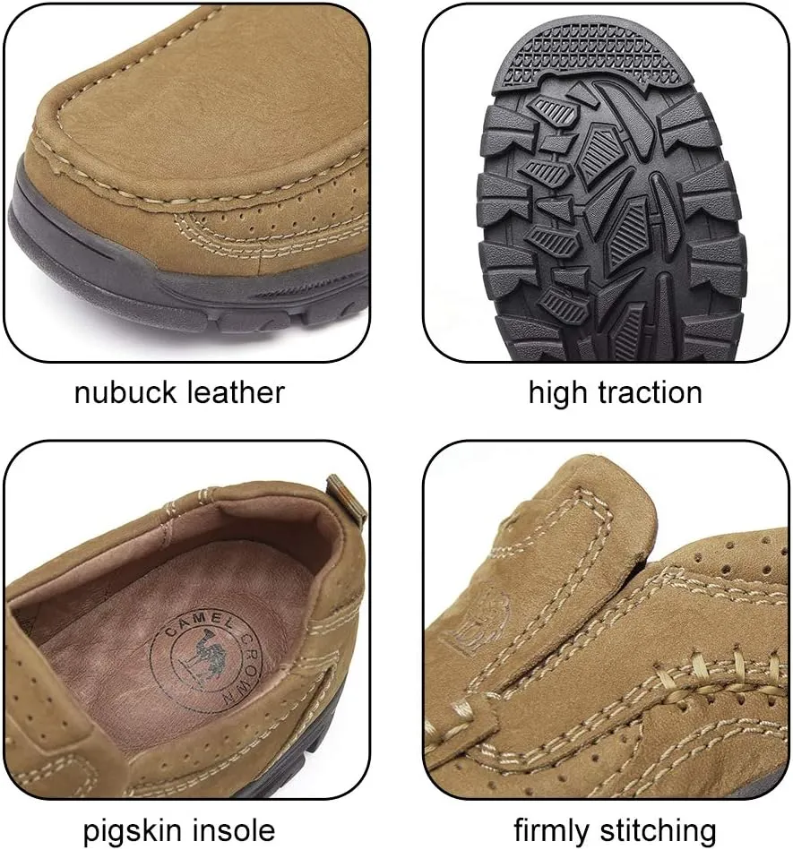 CAMEL CROWN Mens Loafers Slip On Loafer Leather Casual Walking Shoes Comfortable for Work Office Dress Outdoor