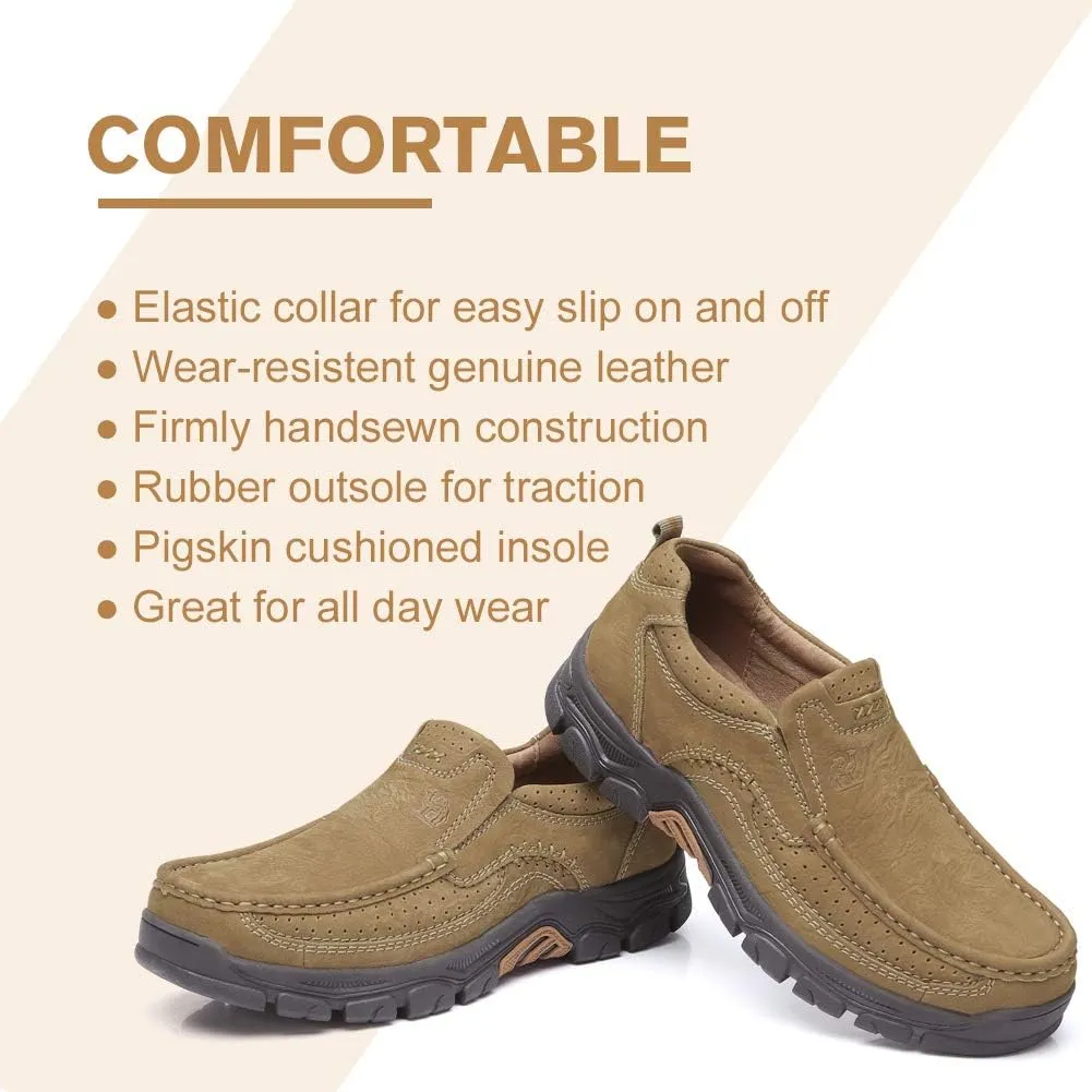 CAMEL CROWN Mens Loafers Slip On Loafer Leather Casual Walking Shoes Comfortable for Work Office Dress Outdoor