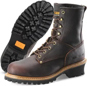 Carolina Elm 8” Steel Toe Logger Work Boots for Men - Rugged Leather Upper with Comfort Footbed, Oil & Slip-Resisting Rubber Lug Outsole, EH Rated