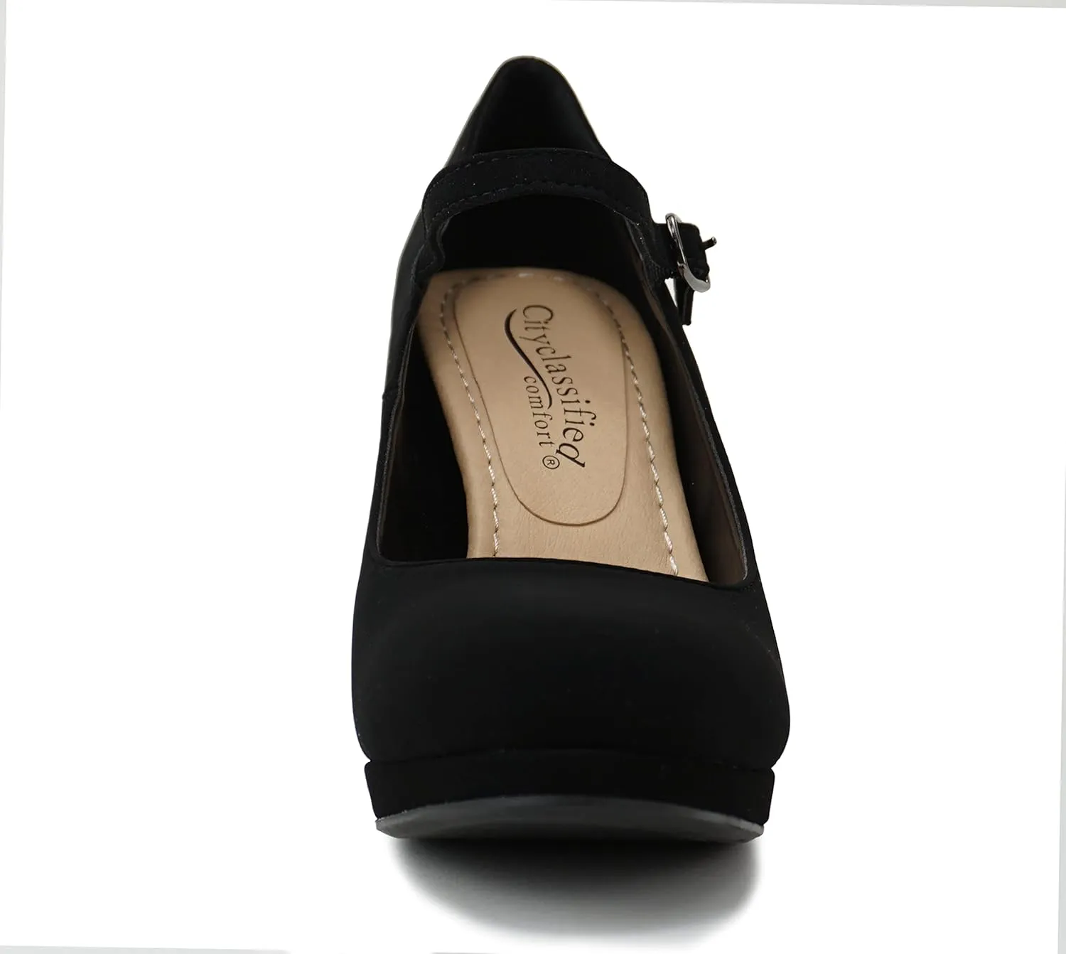 City Classified Comfort Topshoeave Women's Dennis Mary Jane High HEE Black l