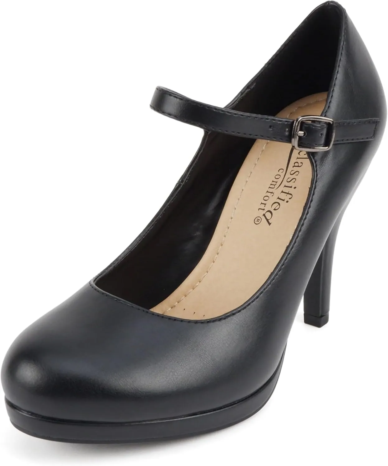 City Classified Comfort Topshoeave Women's Dennis Mary Jane High HEE Black l