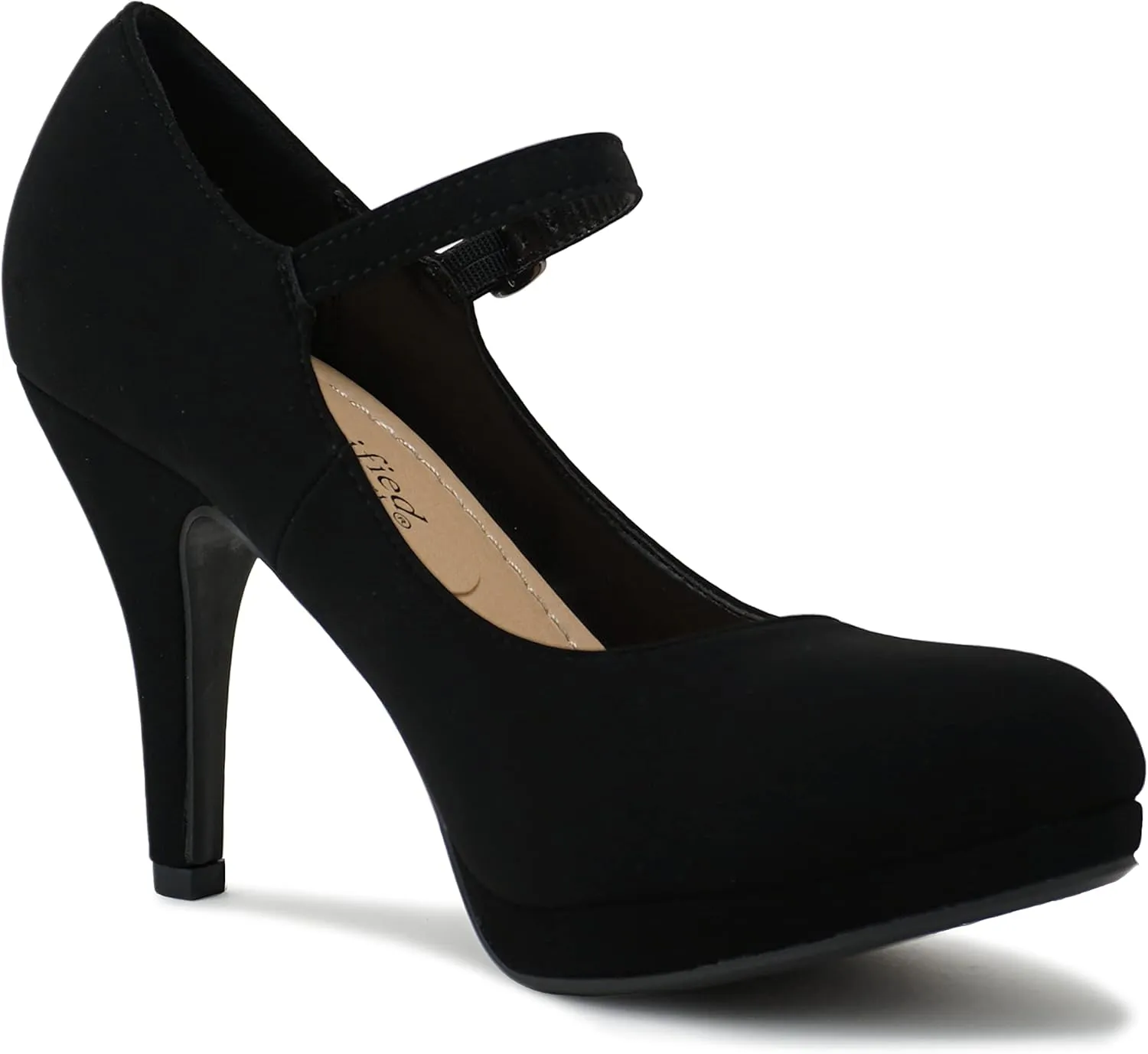 City Classified Comfort Topshoeave Women's Dennis Mary Jane High HEE Black l