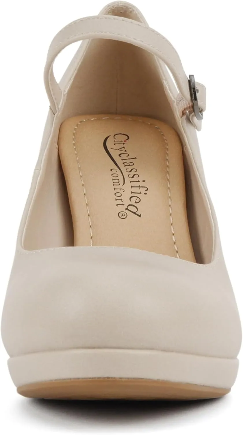 City Classified Comfort Topshoeave Women's Dennis Mary Jane High HEE Black l