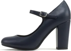 City Classified Comfort Women's Closed Toe Ankle Strap Block Heel