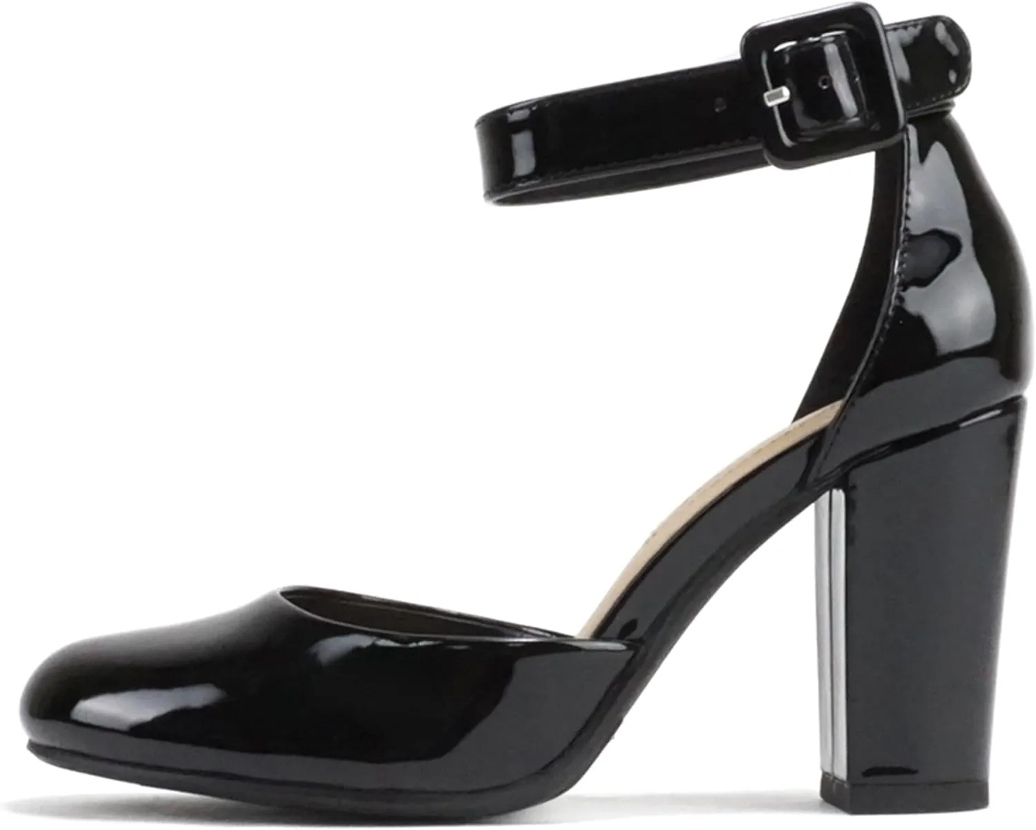 City Classified Comfort Women's Closed Toe Ankle Strap Block Heel