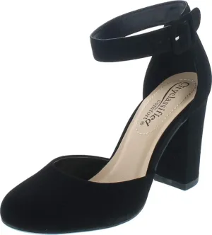 City Classified Comfort Women's Closed Toe Ankle Strap Block Heel
