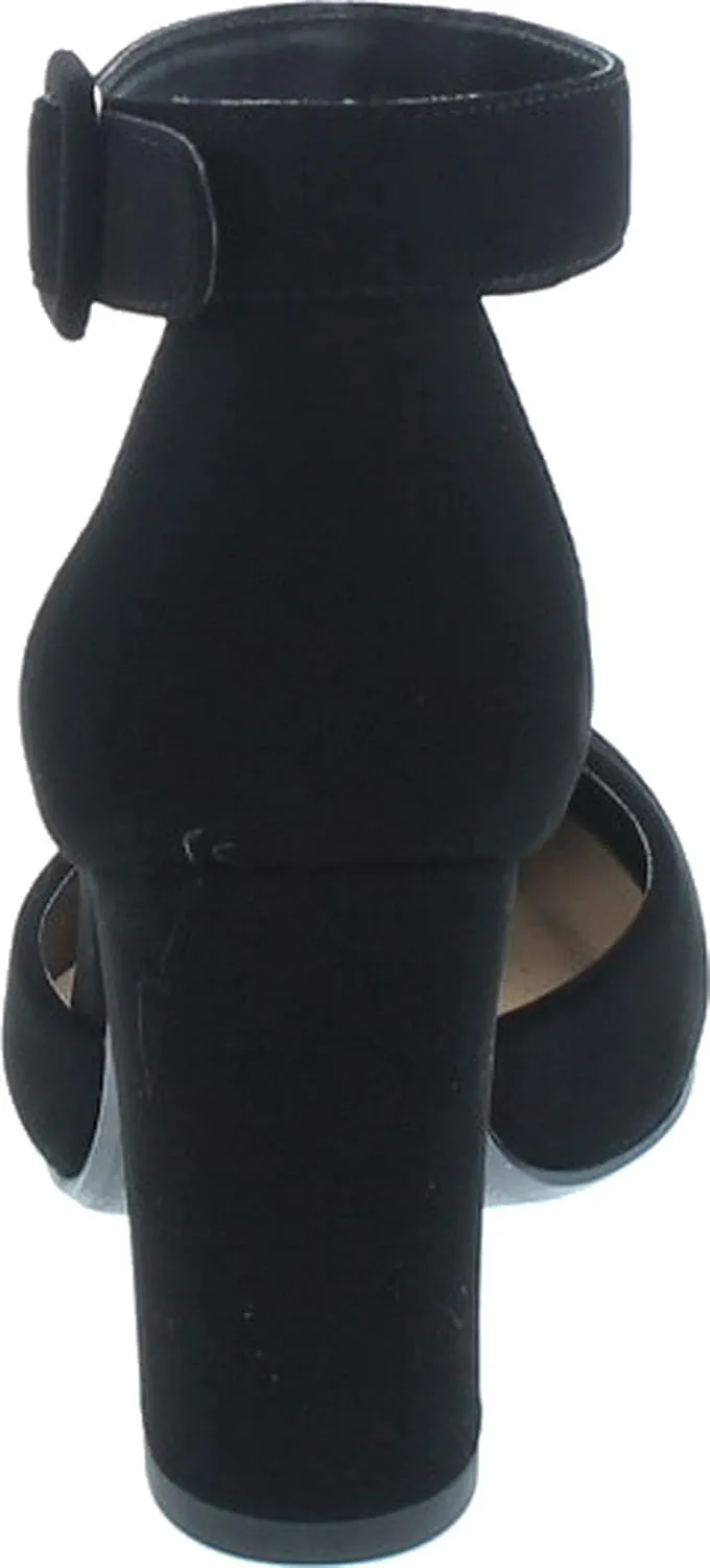 City Classified Comfort Women's Closed Toe Ankle Strap Block Heel