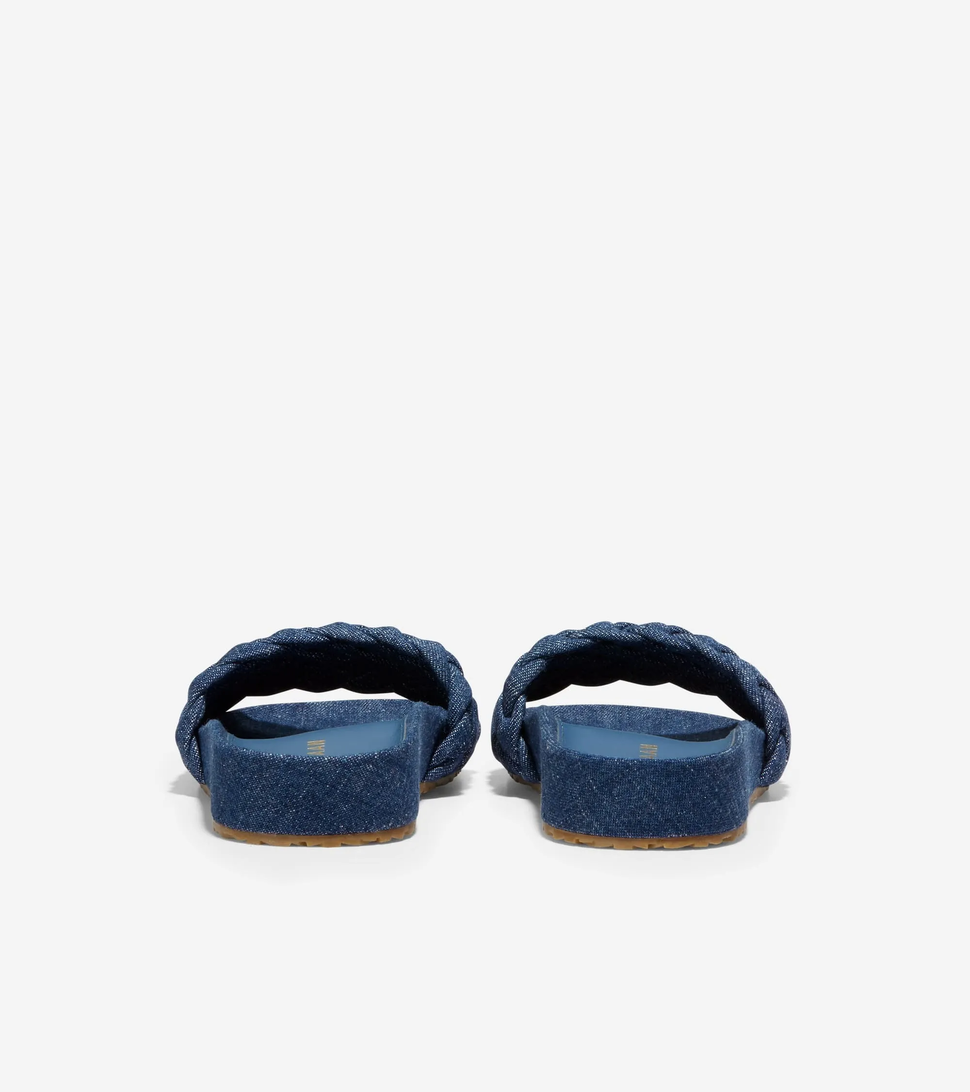 Clearance sale Haan Slide Open Leather Flat Denim Sandals Slip Mojave Rounded On Endless choices Cole Toe