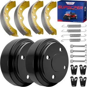 Club Car Brake Repair Kits for DS 1995-UP&Precedent 2004-UP, Golf Cart Brake Drum Kit, Club Car Brake Drum/Hubs&Brake Shoes/Pads&Brake Spring Kit, OEM Replace# 101823201 101816301 101791101