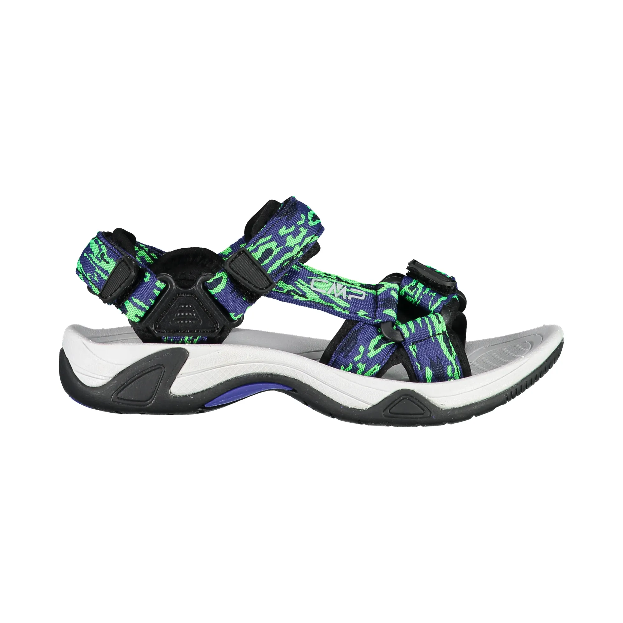 CMP Junior Hamal Vegan Friendly Hiking Sandals (B. Blue/Verde Fluo)(Sizes EU38-41)