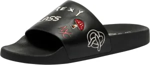 Coach Men's Slide Sandal with Sketch Print Platform, Charcoal/Black, 11