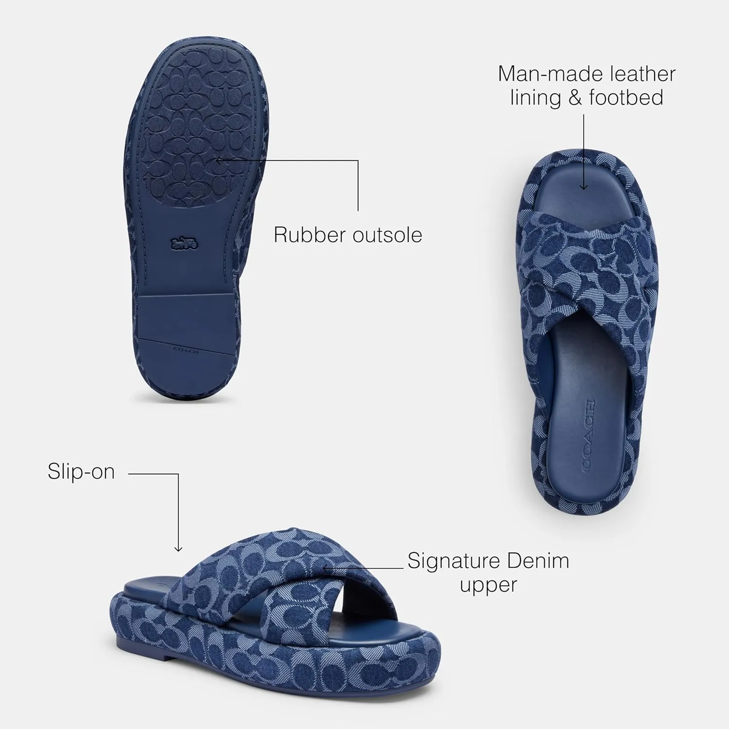 Coach Women's Penelope C Sandal in Signature Denim Platform