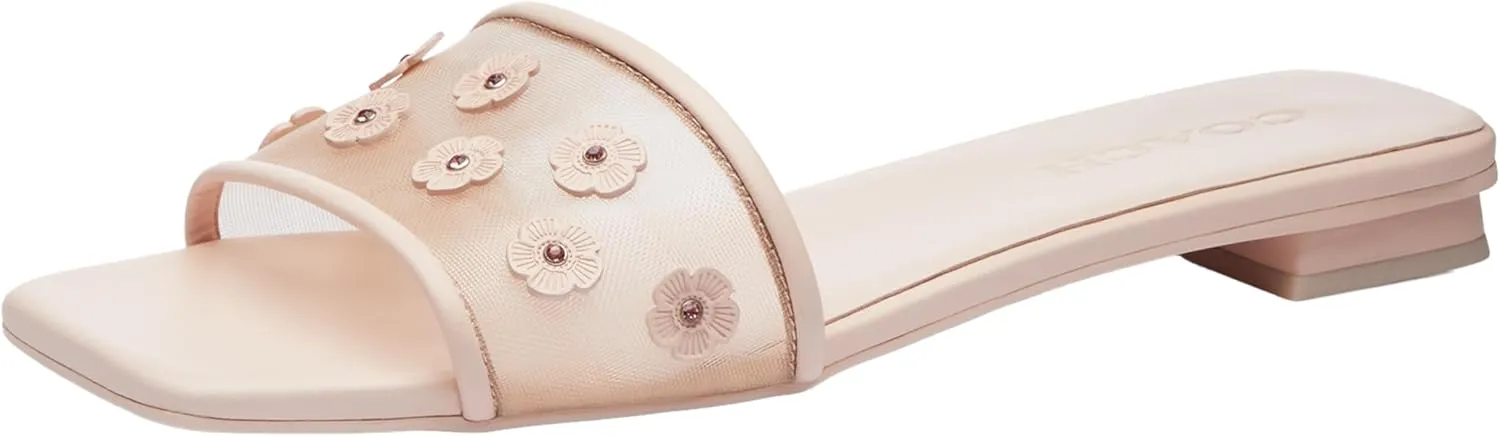 COACH Women's Tea Rose Flat Sandal Slipper
