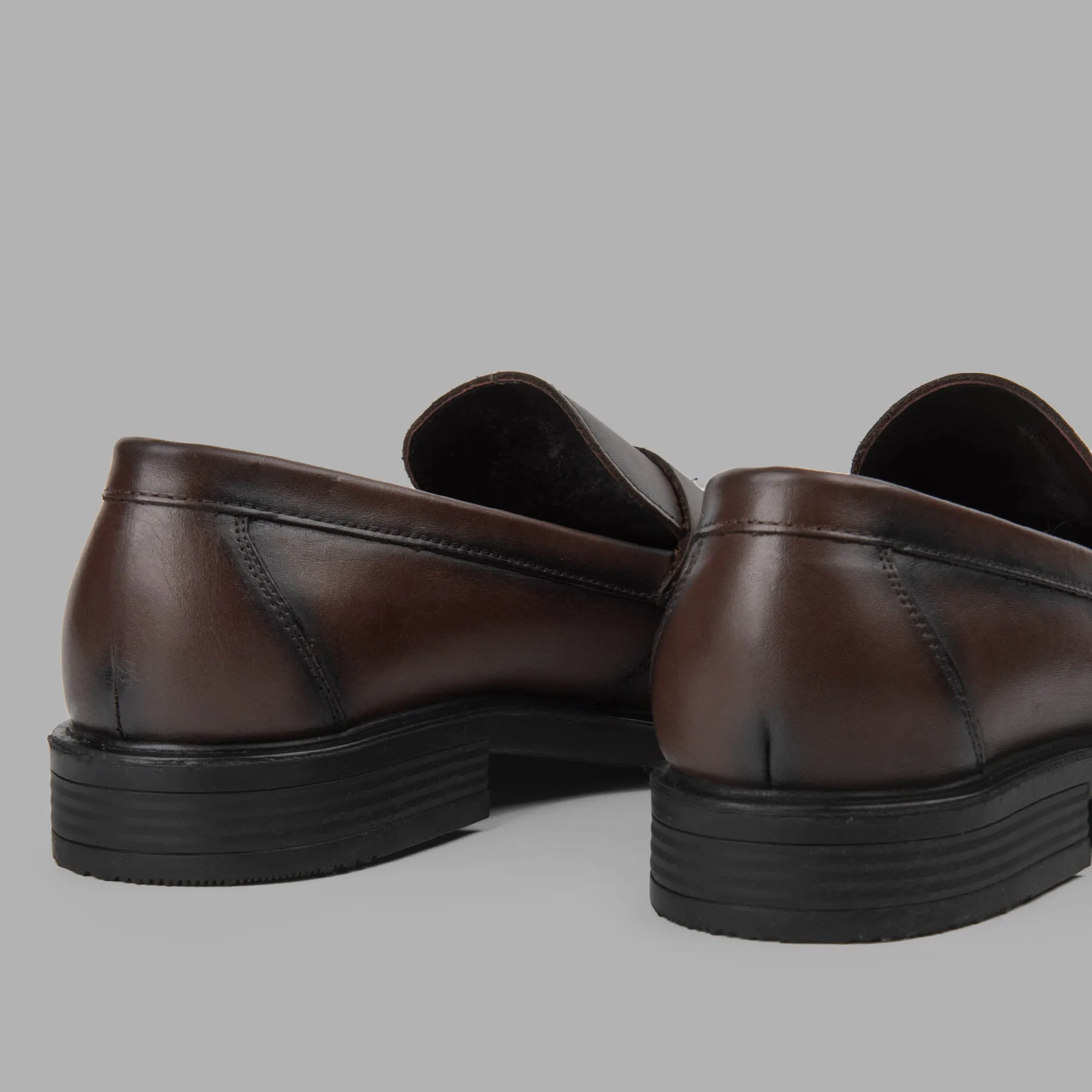 College Loafer Shoes Plain Brown