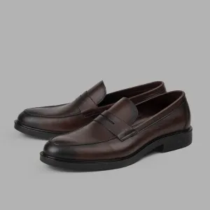 College Loafer Shoes Plain Brown