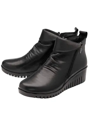 Cordelia Ladies Ankle Boot - Black Leather