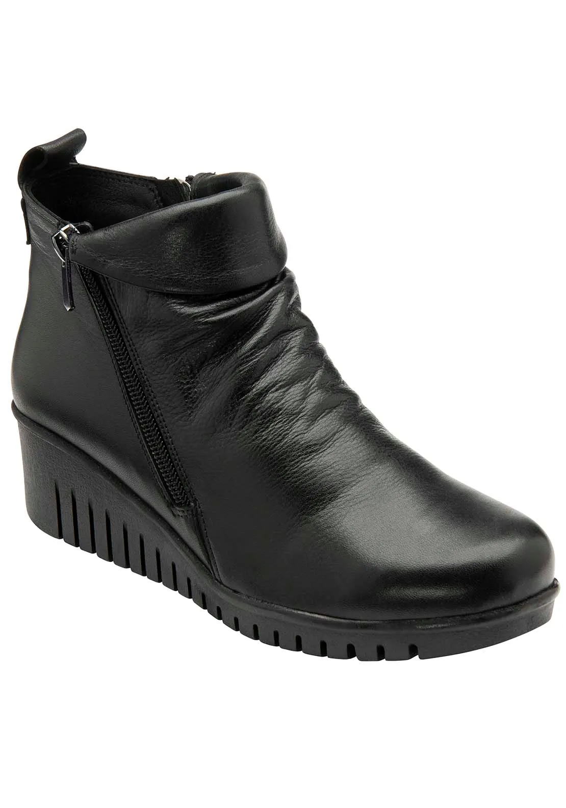 Cordelia Ladies Ankle Boot - Black Leather