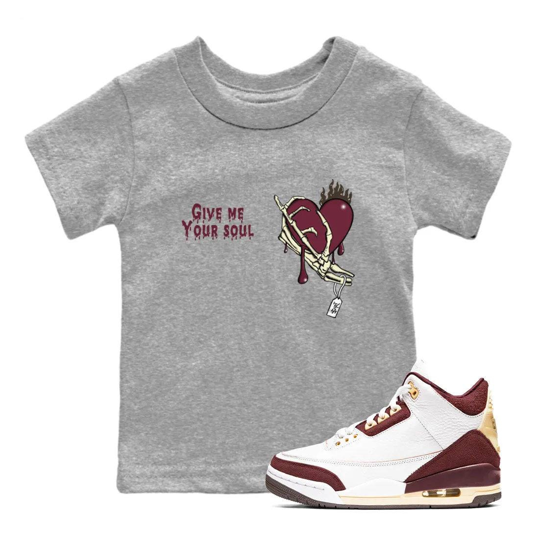 Crush Air Give - Burgundy Me x Kids Budget-conscious Instant help Tees Sneaker A SNRT Ma Jordan Maniere 3 Soul Your