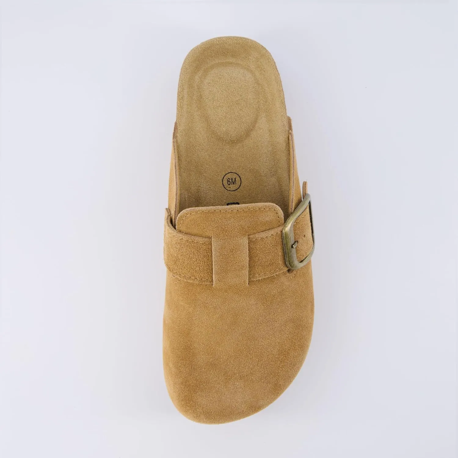 CUSHIONAIRE Women's Granola *Previous Buckle Issue Fixed* Genuine Suede Cork Footbed Platform Clog,  Comfort, Wide Widths Available