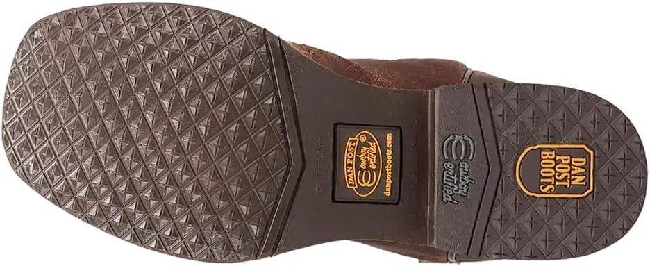 Dan Post Boots Mens Egan Embroidered Square Toe Pull On Dress Boots Mid Calf - Brown