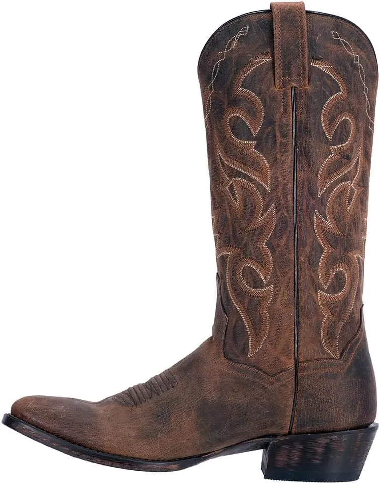 Dan Post Mens Milwaukee Embroidered Narrow Round Toe Casual Boots Mid Calf - Black