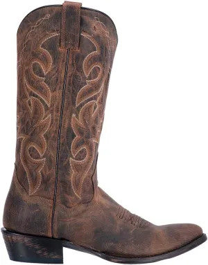 Dan Post Mens Milwaukee Embroidered Narrow Round Toe Casual Boots Mid Calf - Black