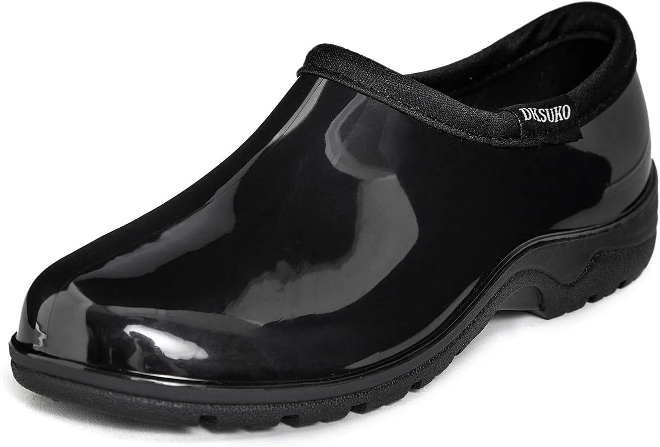 DKSUKO Waterproof Garden Shoe for Women Outdoor Slip-On Rain Boots Short Ankle Work Shoes and Garden Clogs with Comfort Insole