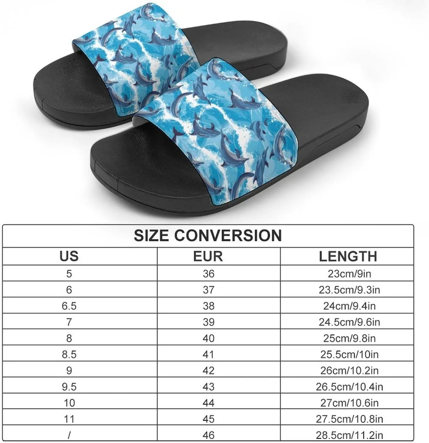 Dolphins in Waves Funny Slippers Slides Sandals Shower Home House Shoes Non Slip Soft Sole Shoe For Men Women Bathroom