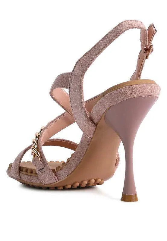 Domeda Metal Chain Mid Heel Sandal