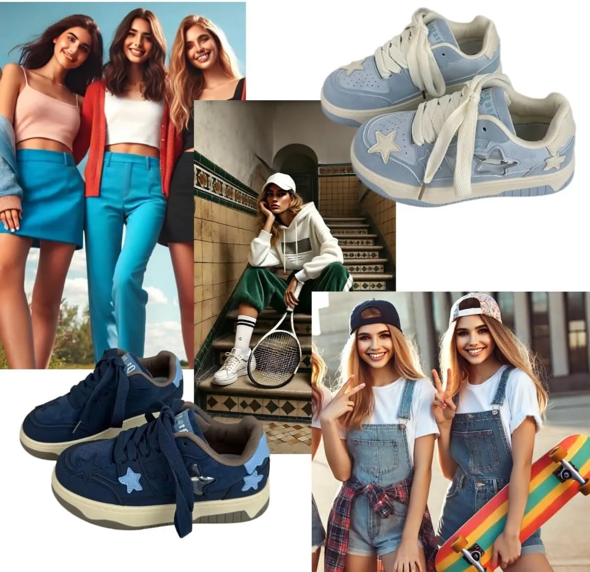 Dopamine Chunky Star Shoes Women Y2K Colorful Platform Tennis Sneakers Spring Fashion Casual Streetwear for Girls Students